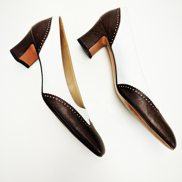 Vintage Ferragamo Heels Size 9.5 AAAA Extra Narrow - Picture 1 of 8